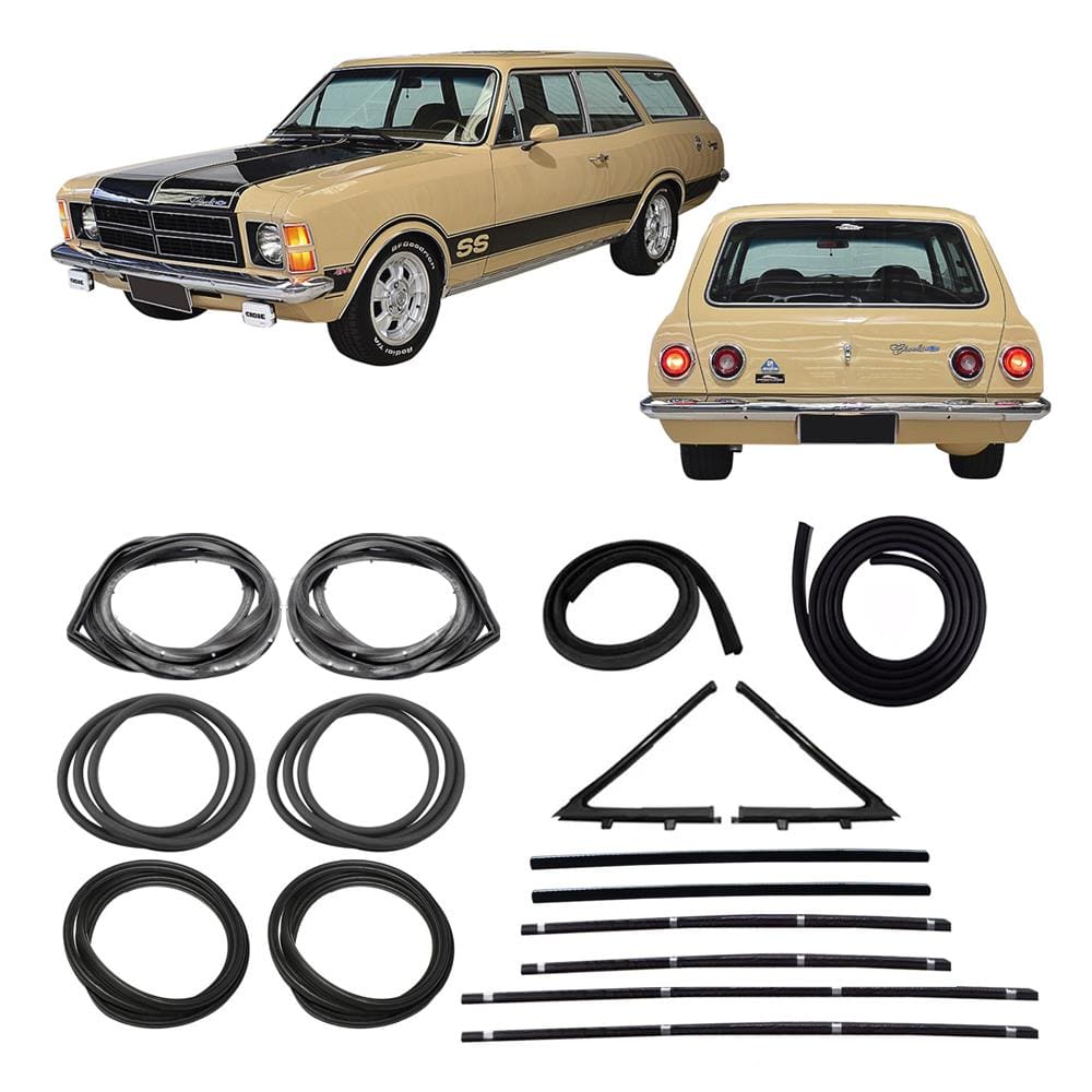 Kit Borracha Porta Canaleta Vidro Parabrisa Caravan 75 A 84