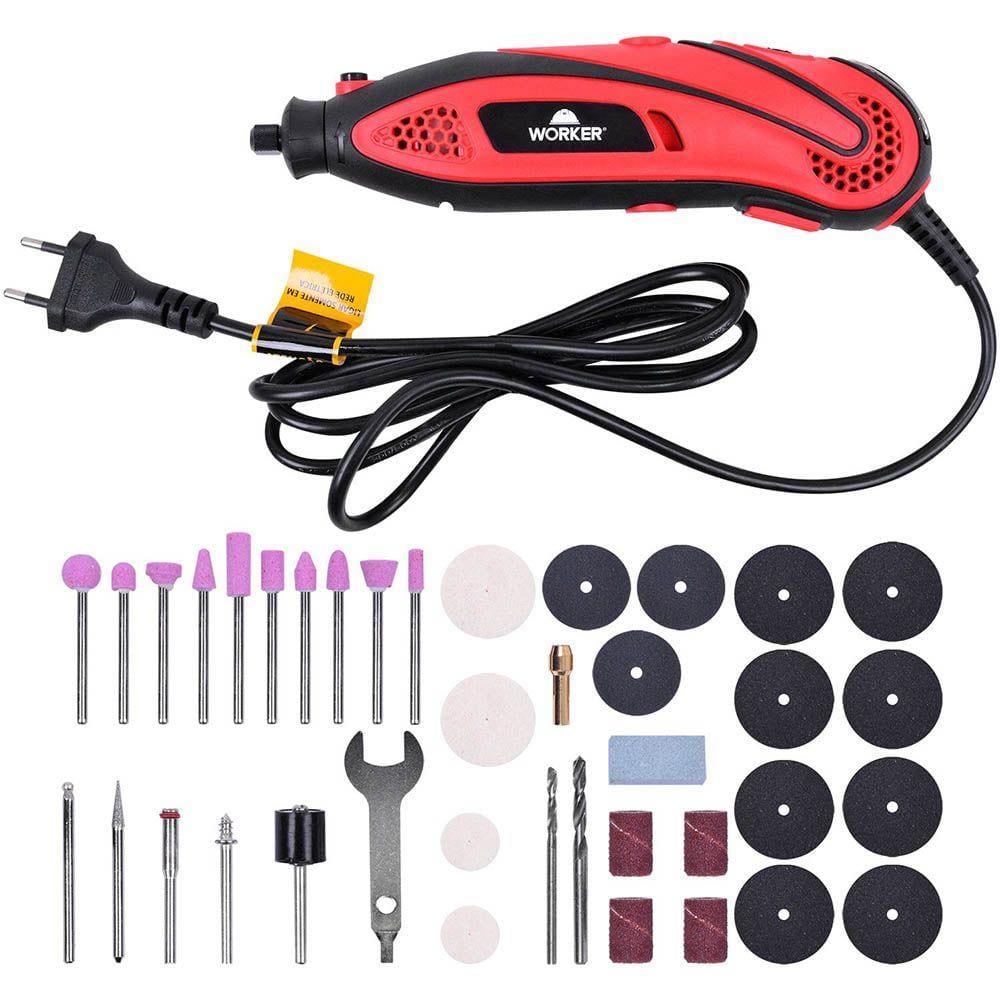 Micro Retifica 130w 220v Com 40 Acessórios Worker