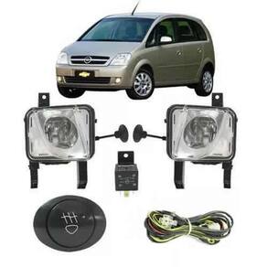 Kit Farol de Milha Neblina Chevrolet Meriva 2002 2003 2004 2005 2006 2007 2008 2009 2010 2011 2012 - Interruptor Alternativo