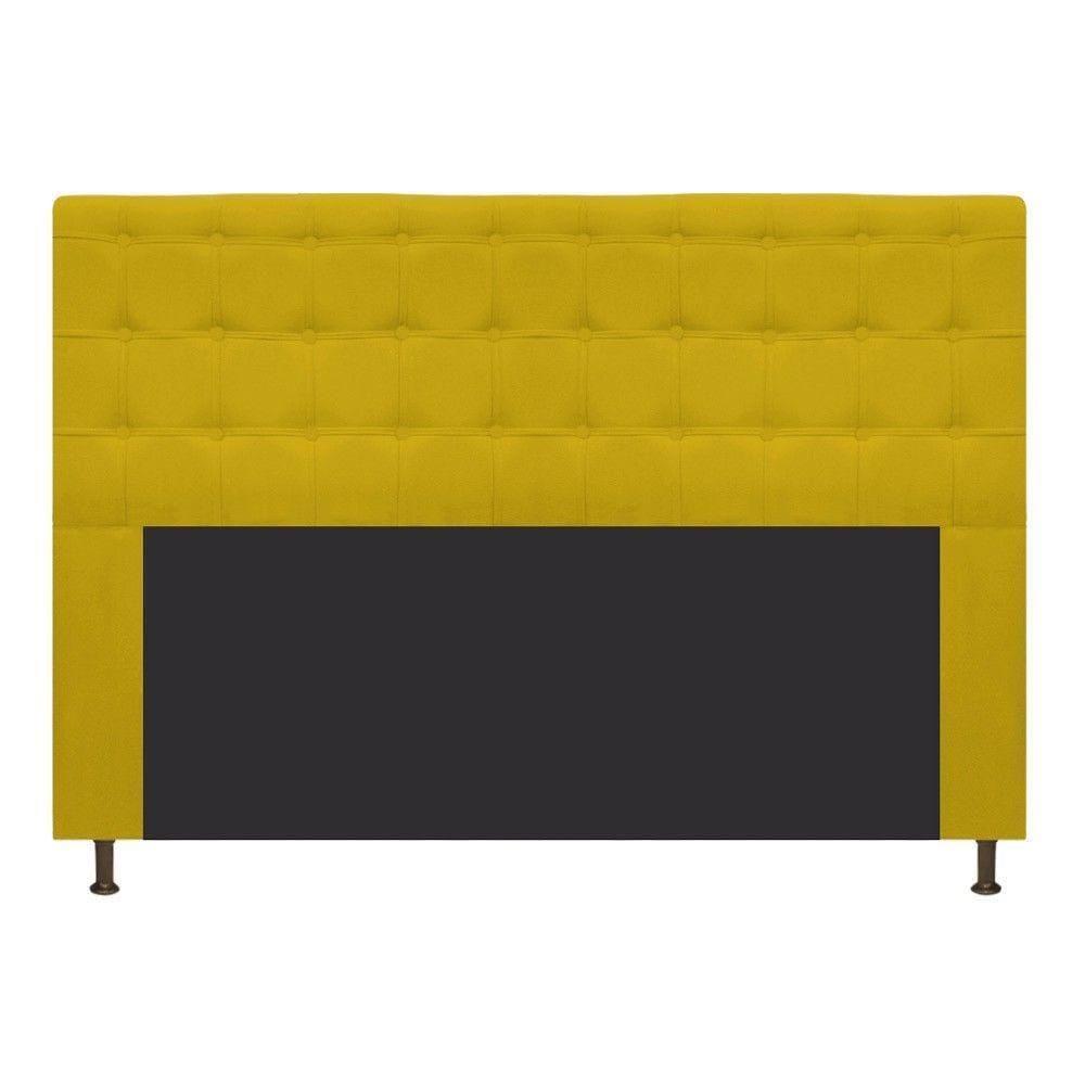 Cabeceira Estofada Dama 160cm Queen Size Amarelo