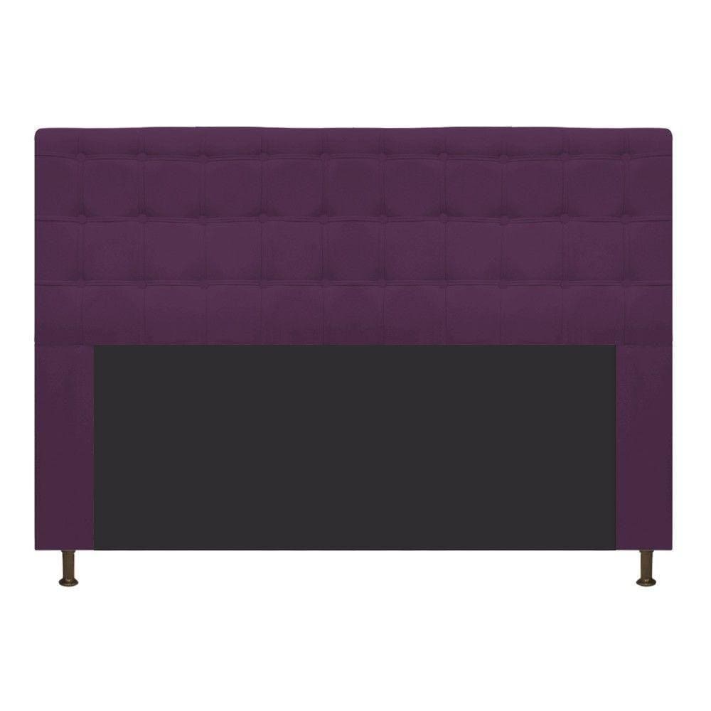 Cabeceira Estofada Dama 195 Cm King Size com Botonê Roxo