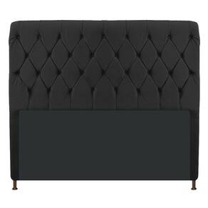 Cabeceira Estofada Cristal 140cm Casal Preto