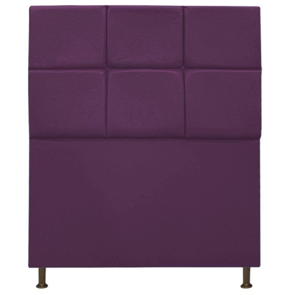 Cabeceira Estofada Damares 100cm Solteiro Botonê Suede Roxo