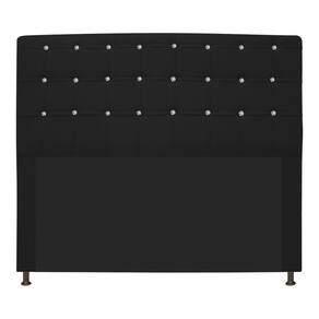 Cabeceira Estofada Dama 140 Cm Casal com Strass Corano Preto