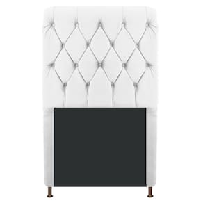 Cabeceira Estofada Cristal 100 Cm Solteiro Suede Branco