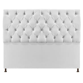 Cabeceira Sofia 160cm Queen Size Suede Branco