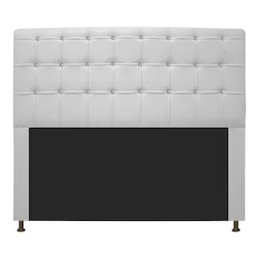 Cabeceira Estofada Dama 160 Cm Queen Size com Strass Branco