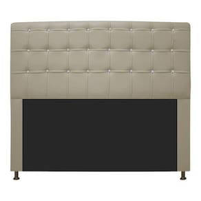 Cabeceira Estofada Dama 160 Cm Queen Size com Strass Bege
