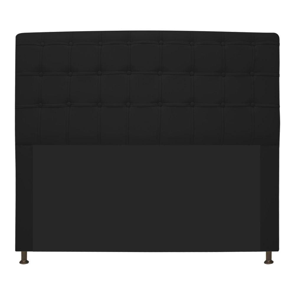 Cabeceira Estofada Dama 195 Cm King Size com Botonê Preto