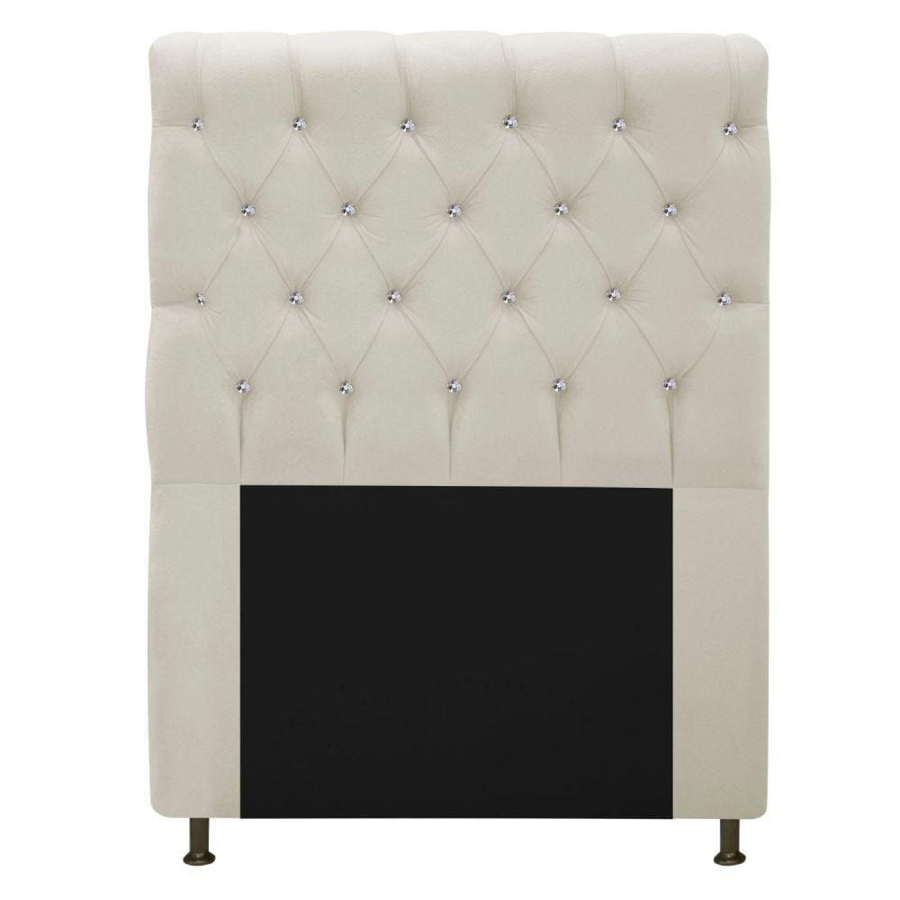 Cabeceira Estofada Cristal 90cm Solteiro Bege
