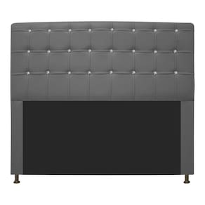 Cabeceira Estofada Dama 160 Cm Queen Size com Strass Cinza