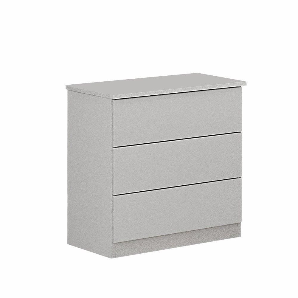 Mesa de Cabeceira 3 Gavetas Móveis Valverde Neve