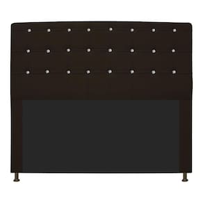 Cabeceira Estofada Dama 160 Cm Queen Size com Strass Marrom