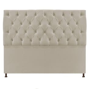 Cabeceira Sofia 140cm Casal Suede Bege