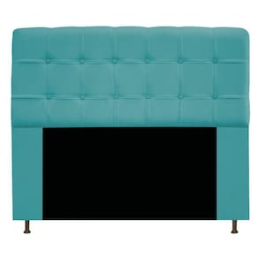 Cabeceira Estofada Mel 140 Cm Casal Suede Azul Turquesa