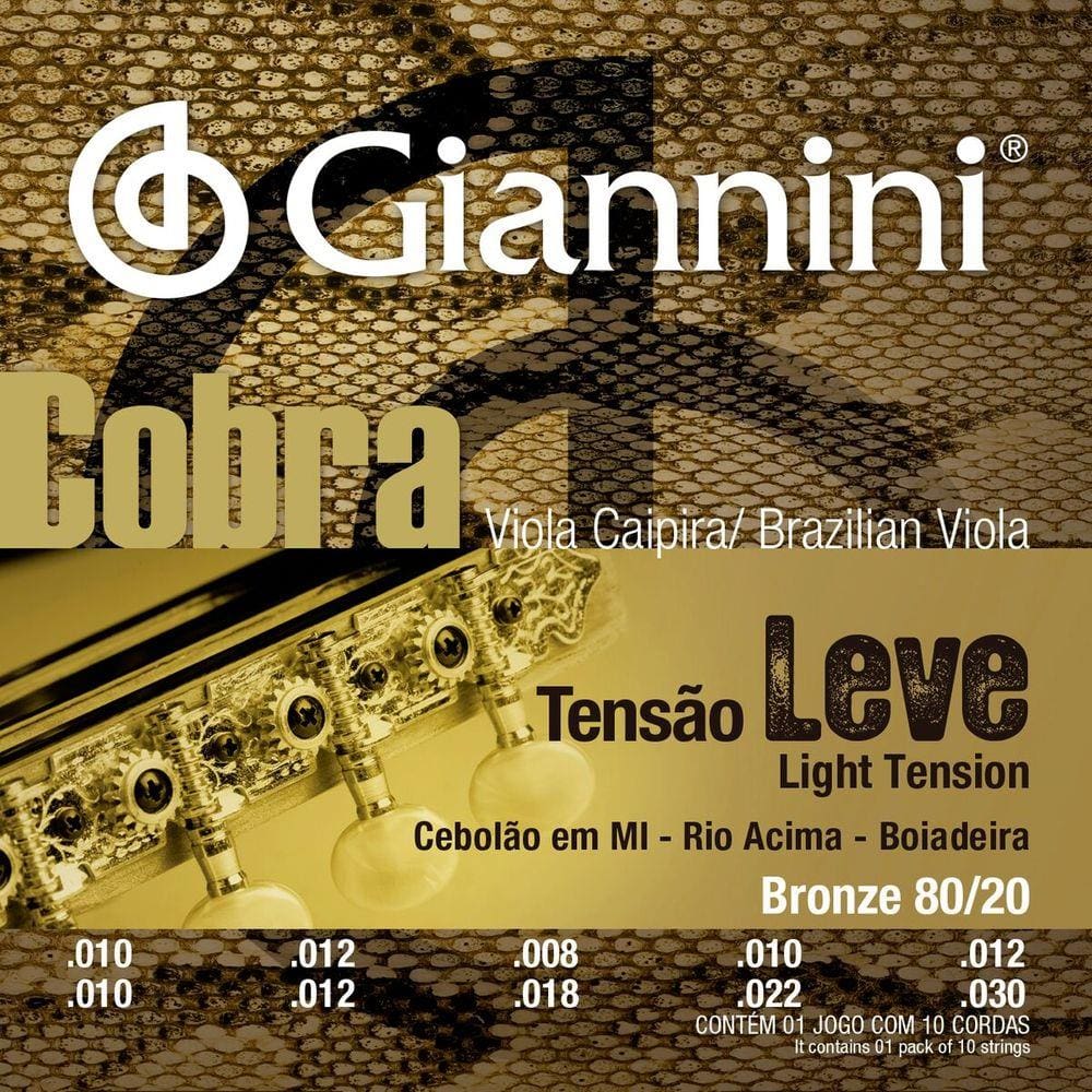Encordoamento Viola Giannini Cv82l Cebolao Mi/Rio Acima/Boi Cobra