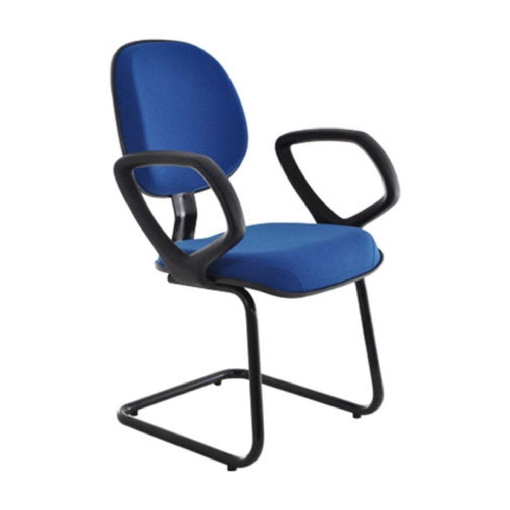 Cadeira Executiva Base Fixa em S com Braços Robust Azul