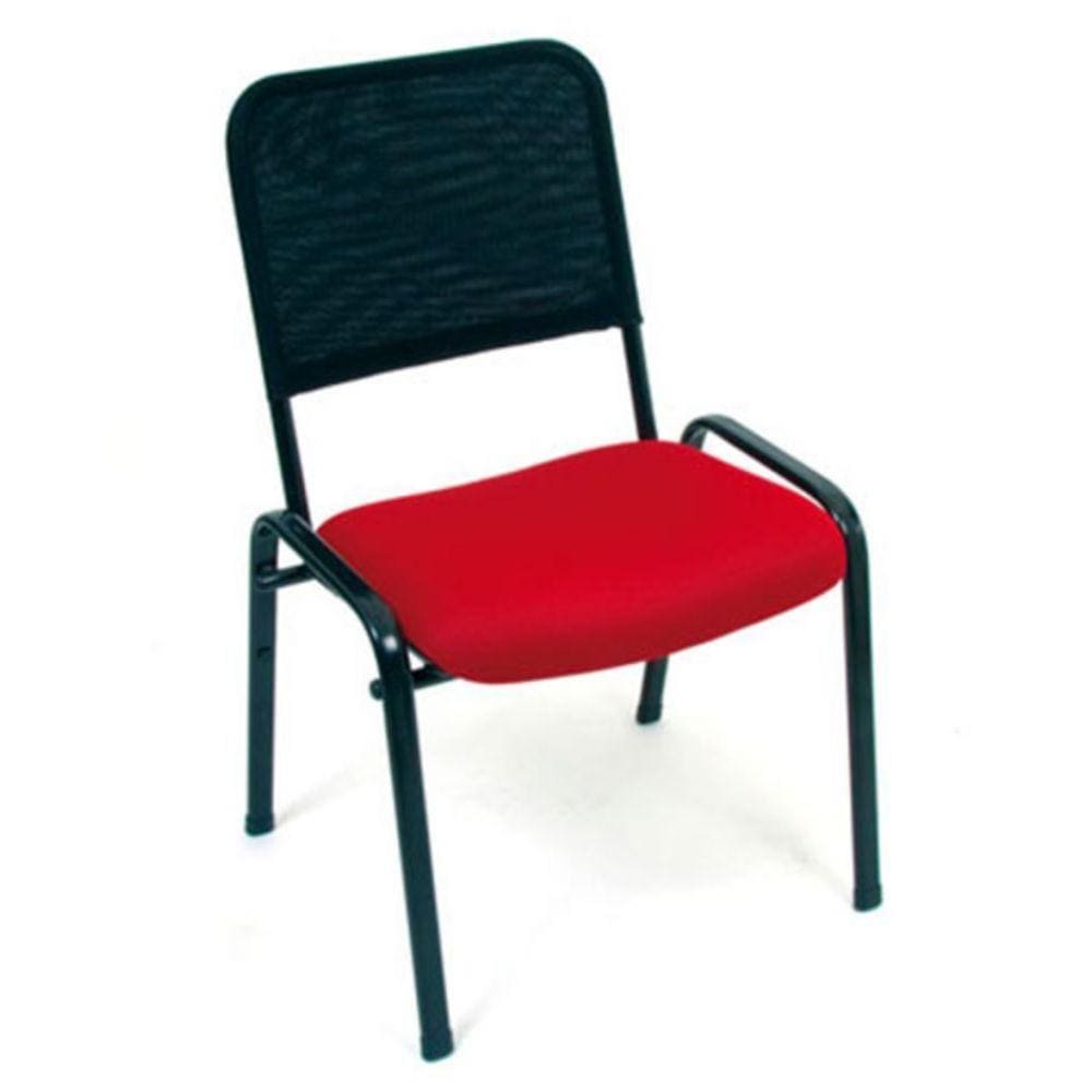 Cadeira Fixa Empilhável Linha Tela Hotel Auditório Vermelho