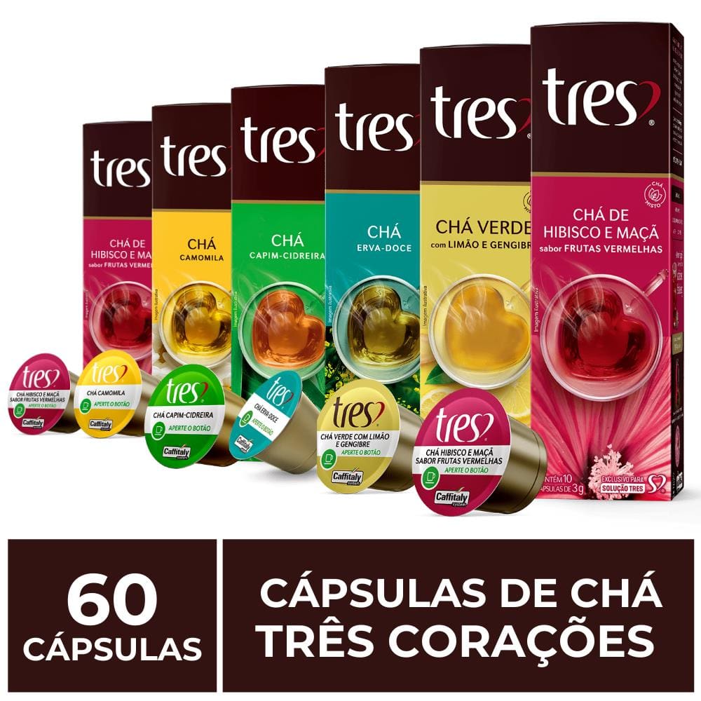 60 Cápsulas Três Corações, Chá