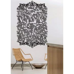 Salmo 91 GG 90x60cm LETTERING em Madeira Mdf Aplique de Parede