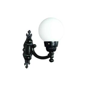 Luminária Globo Pequena 1 com Braço Externa Alumínio 38cm