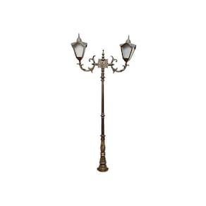 Poste Colonial Veneza Jardim de Alumínio 02 Luminária 2,42m