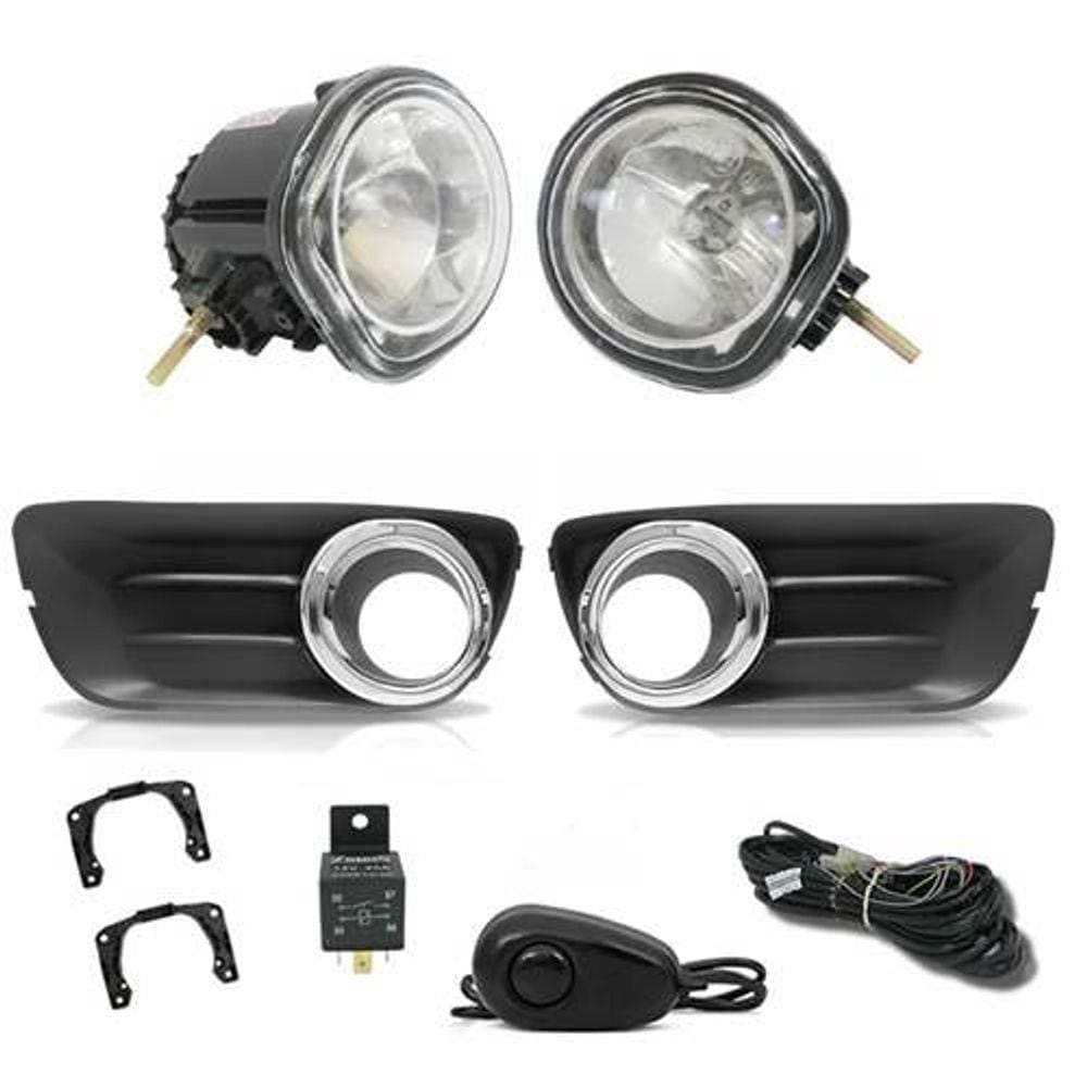 Kit Farol de Milha Neblina Fiat Palio e Siena - Economy 2010 / 2011 / 2012 + Aro Cromo