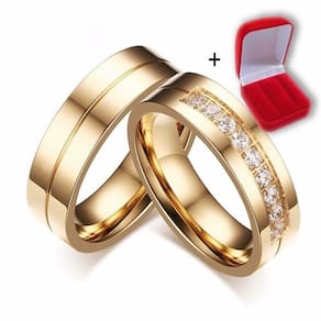 Lindo Par Alianças Banhada Ouro 18k Cristal CZ