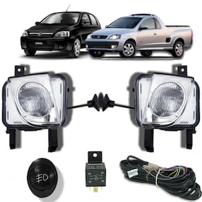 Kit Farol de Milha Neblina Chevrolet Novo Corsa 2002 à 2012 Montana 2002 à 2010 BT Alternativo