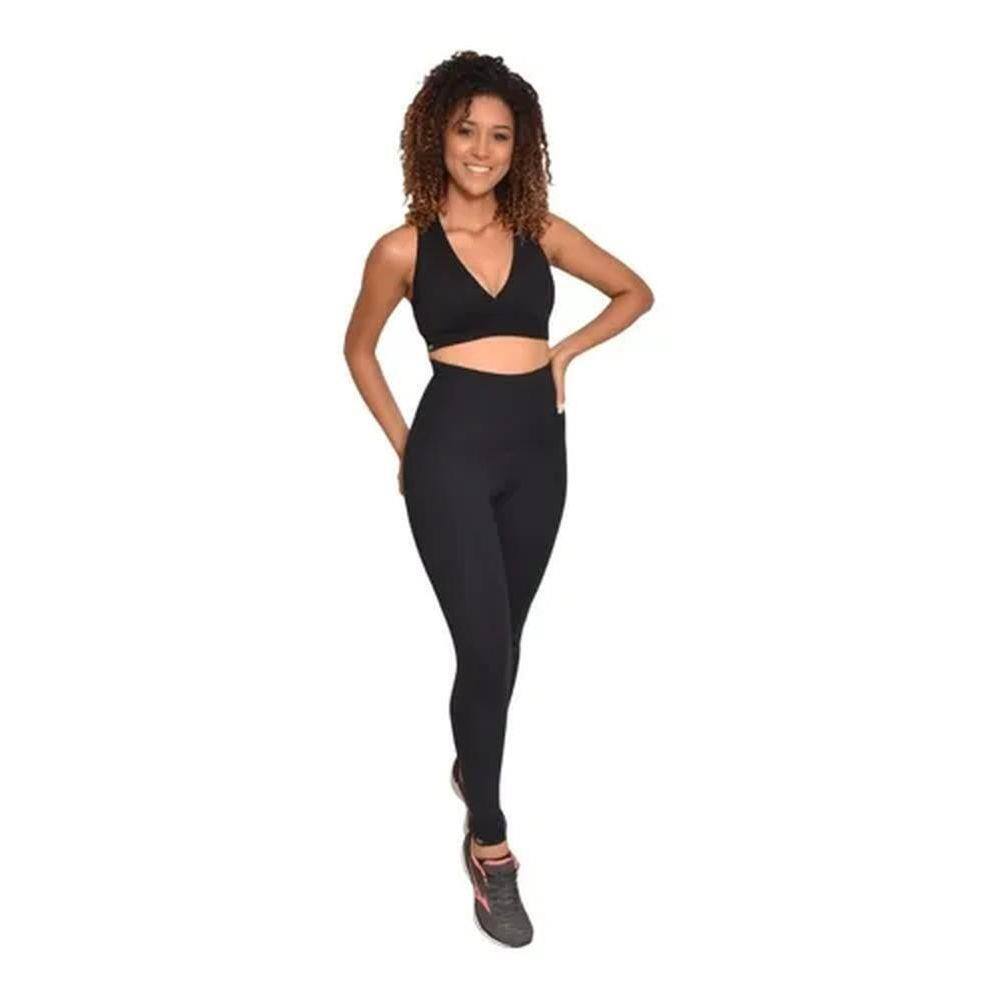 Calça Legging Less Now Cós Alto Compressão Fitness Feminina - Adolescente e Adulto