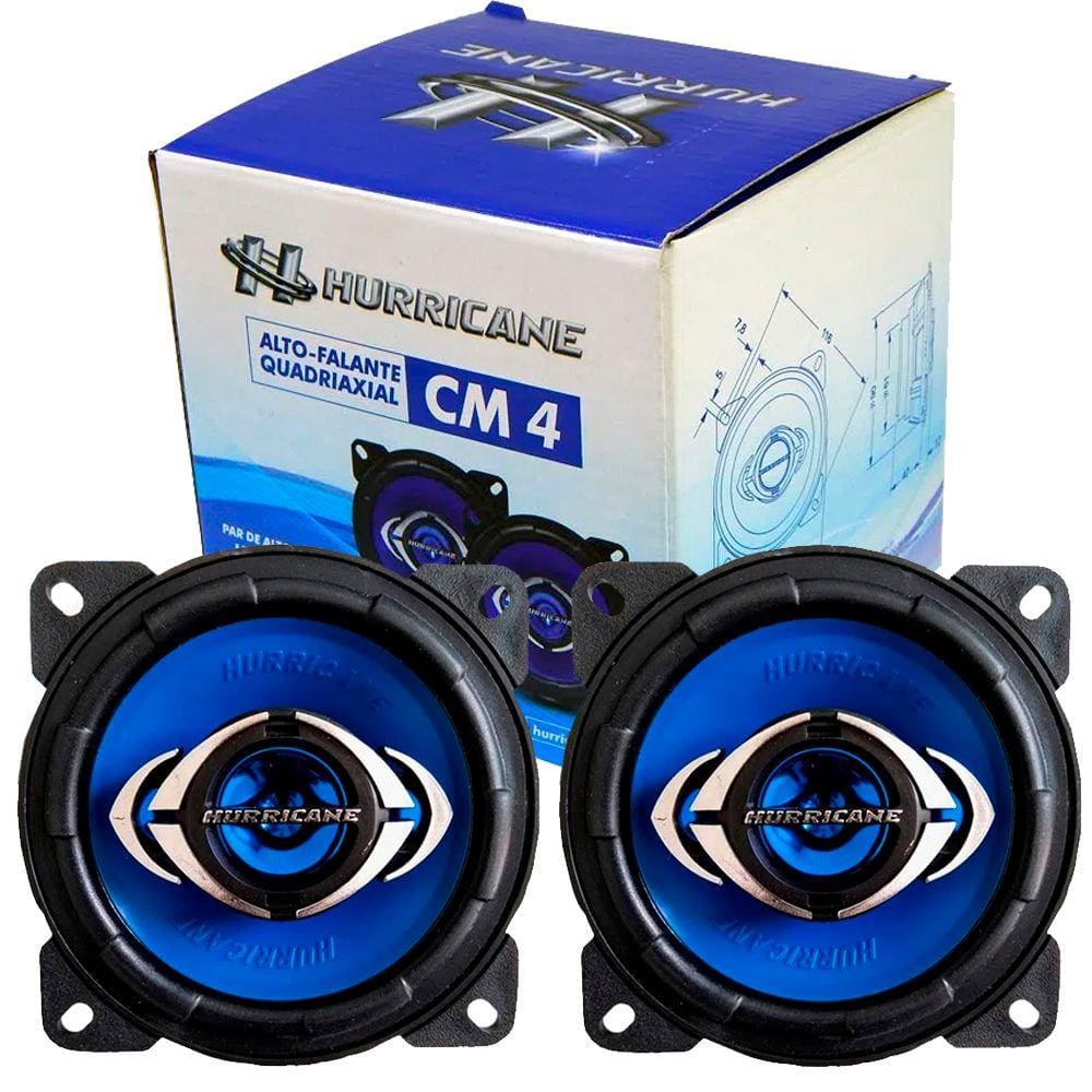 Kit Alto Falante Hurricane Quadriaxial CM4 4” Polegadas 110W RMS