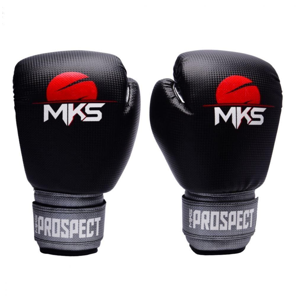 Luva de Boxe Mks Combat New Prospect Black e Silver 10 Oz