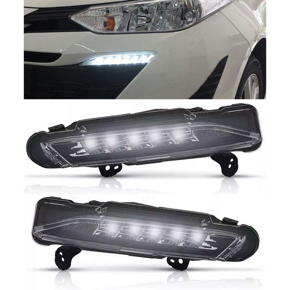Par LED DRL Daylight Toyota Yaris Hatch e Sedan
