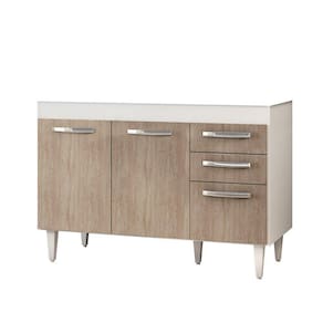 Balcão Gabinete de Pia 120cm Suécia 03 Portas 02 Gavetas