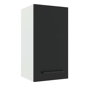 Armário Aéreo Madesa Agata 35cm 1 Porta Branco e Preto
