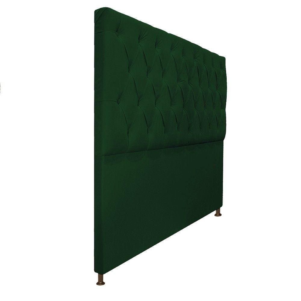 Cabeceira Sofia 160cm Queen Size Suede Verde