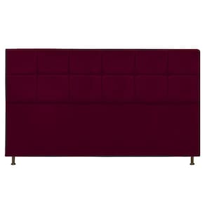Cabeceira Estofada Damares 195 Cm King Size com Botonê Bordô