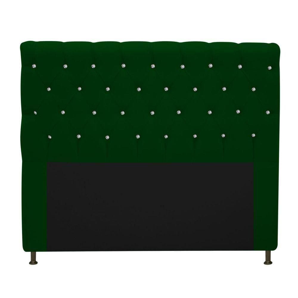 Cabeceira Estofada Cristal 160cm Queen Size Verde