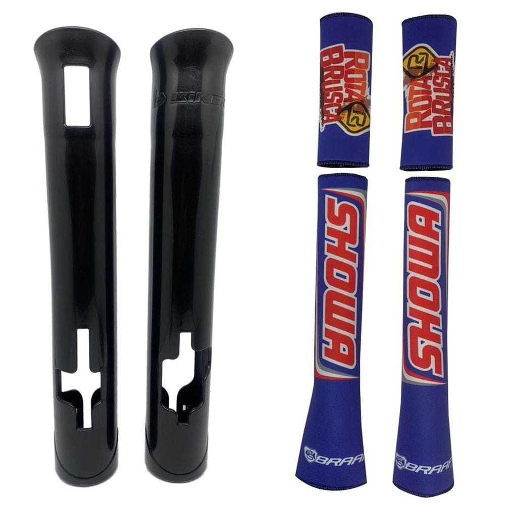 Kit Protetores Suspensão Dianteira Biker Neoprene Crf 250f Showa Azul