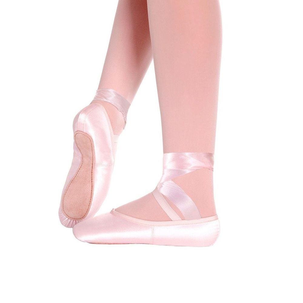 Sapatilha Só Dança Meia Ponta Cetim com Fita para Ballet F-66