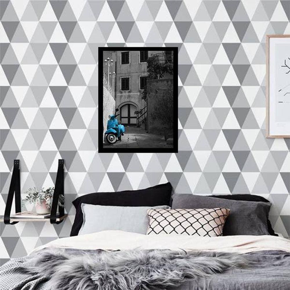 Quadro Decorativo Fotografia Lambreta Azul