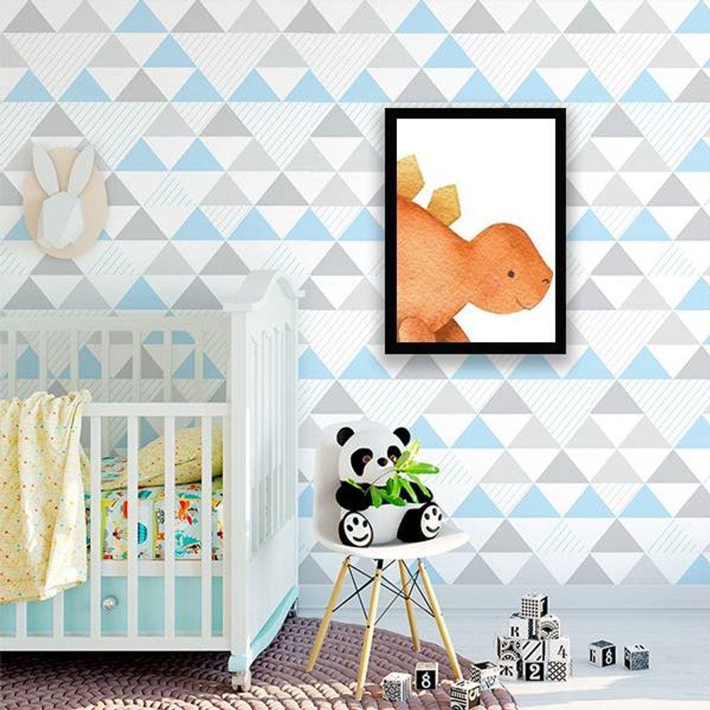 Quadro Decorativo Decorativo Infantil Dinossauro Laranja