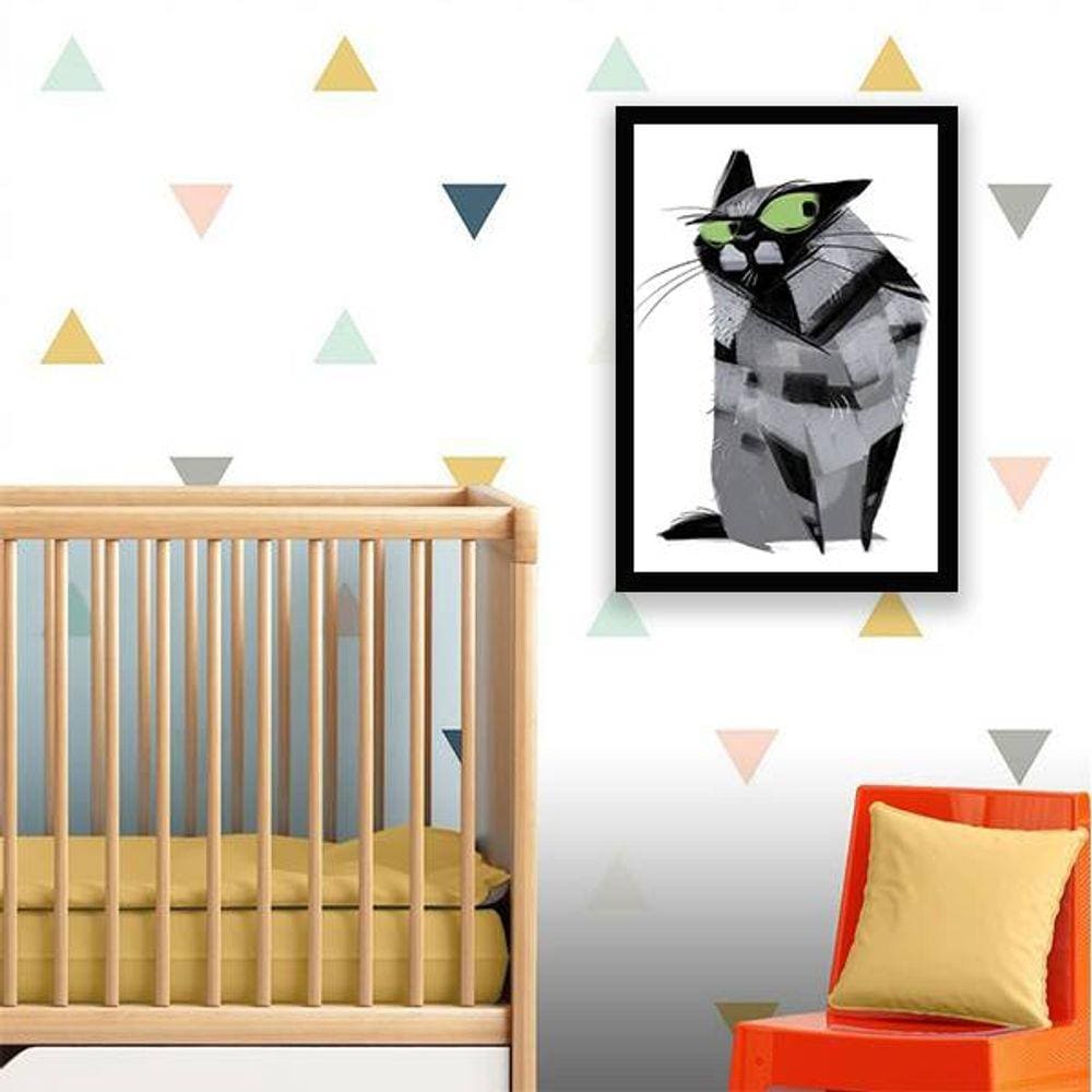 Quadro Decorativo Decorativo Gato Desconfiado