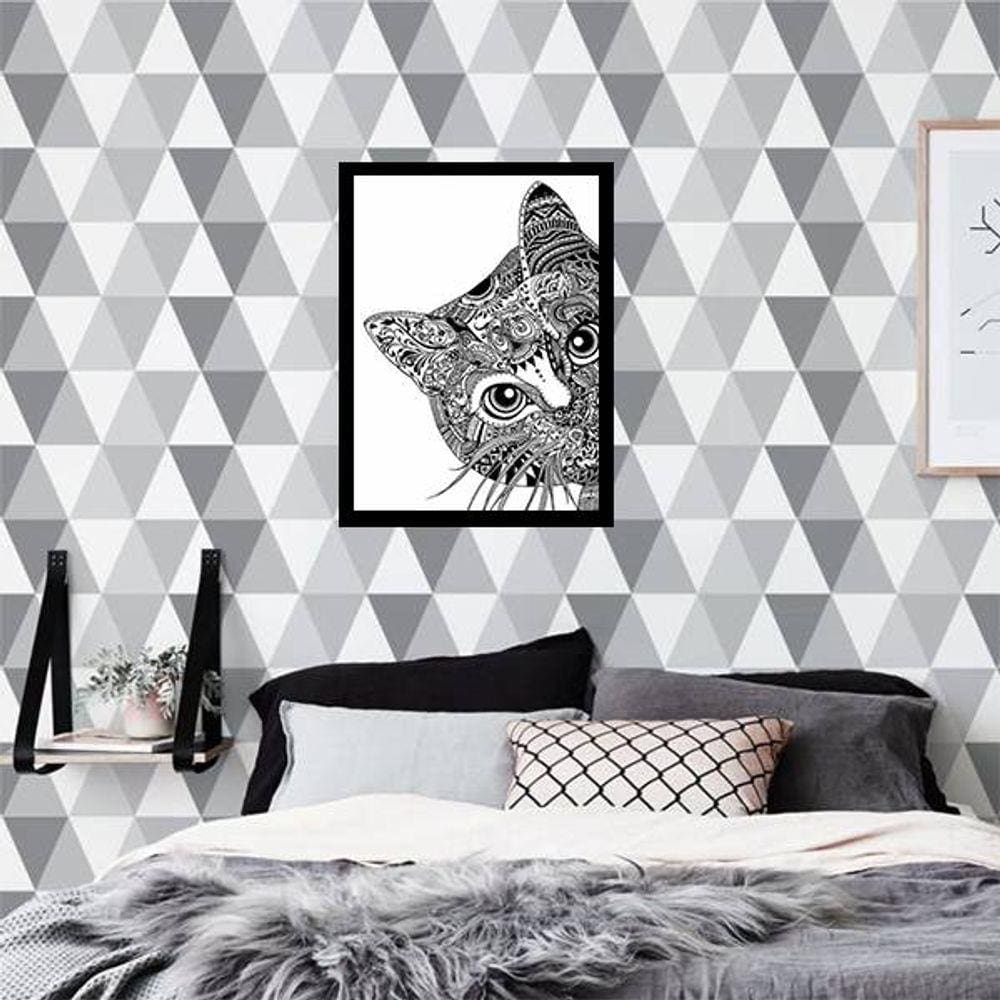 Quadro Decorativo Gato Artístico