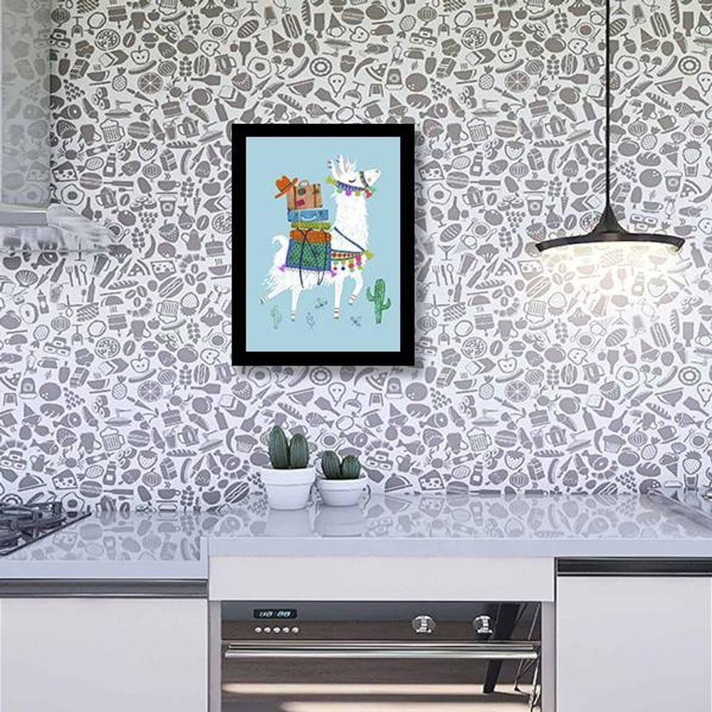 Quadro Decorativo Decorativo Lhamas com Malas