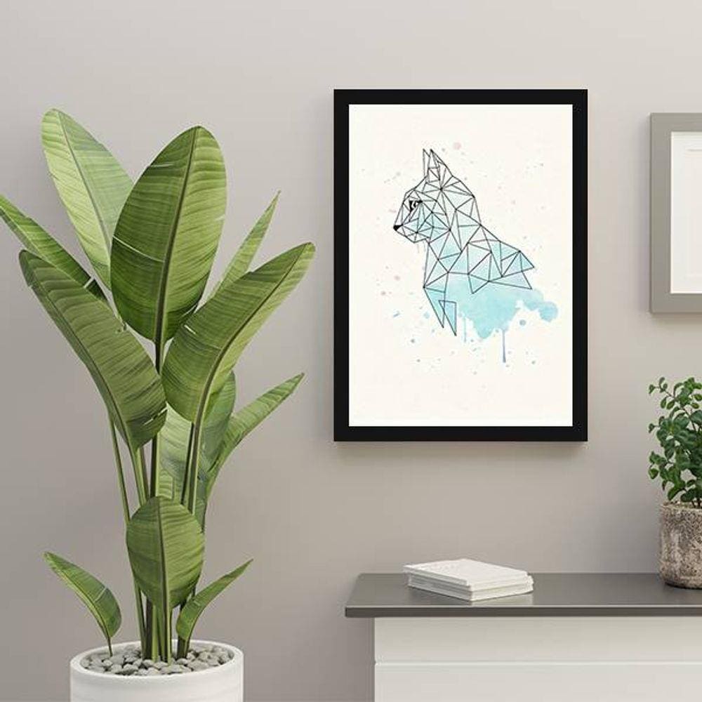 Quadro Decorativo Gato Geométrico