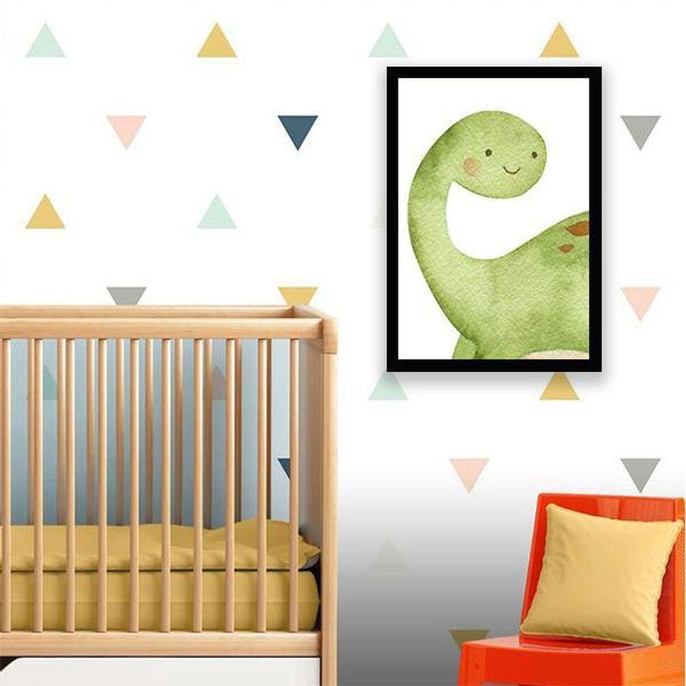 Quadro Decorativo Decorativo Infantil Dinossauro Verde
