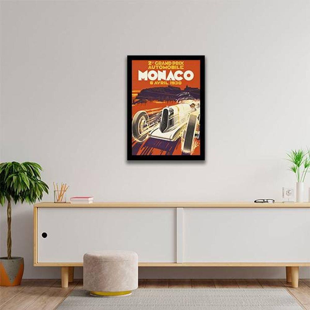 Quadro Decorativo Carro de Corrida em Mônaco