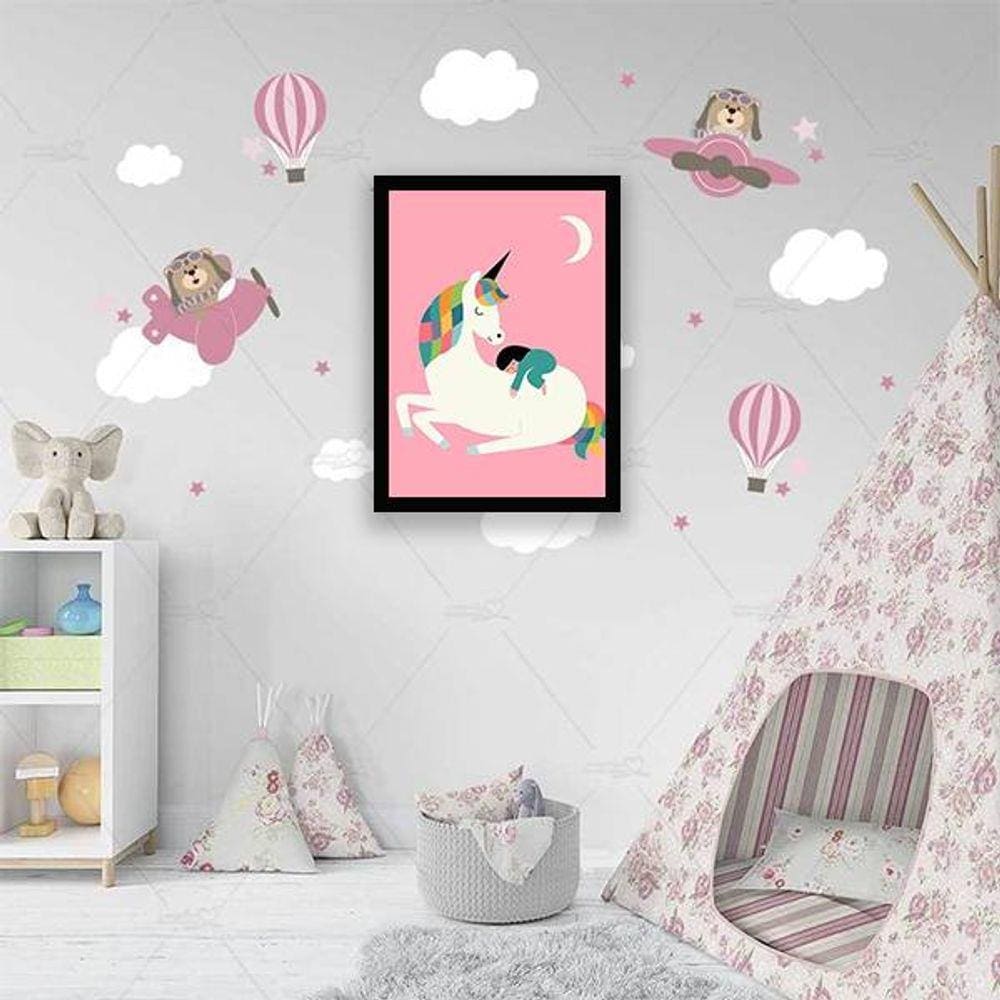 Quadro Decorativo Unicórnio Lua