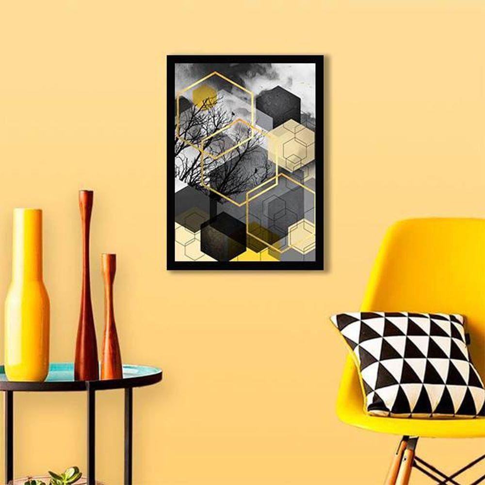 Quadro Decorativo Geométrico Hexágonos